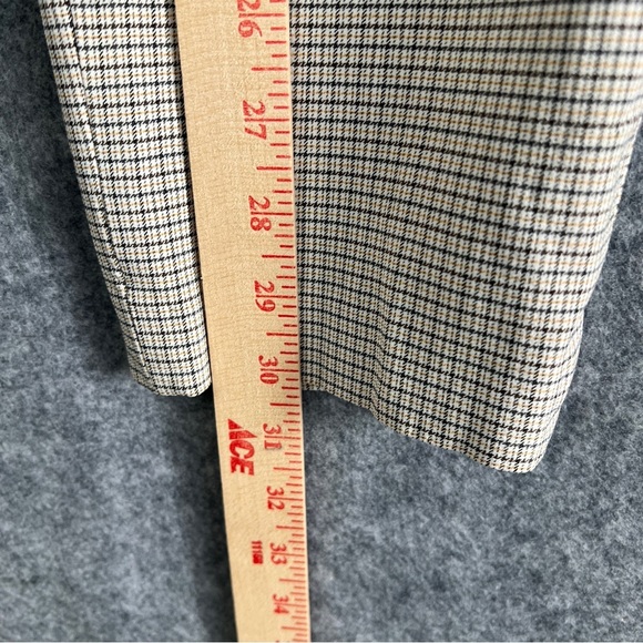 THEORY Treeca Pants Check Viscose Slim Cropped Mid Rise Yellow Plaid Size 6 - Picture 10 of 12